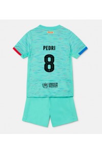 Barcelona Pedri Gonzalez #8 Jalkapallovaatteet Lasten Kolmas peliasu 2023-24 Lyhythihainen (+ Lyhyet housut)